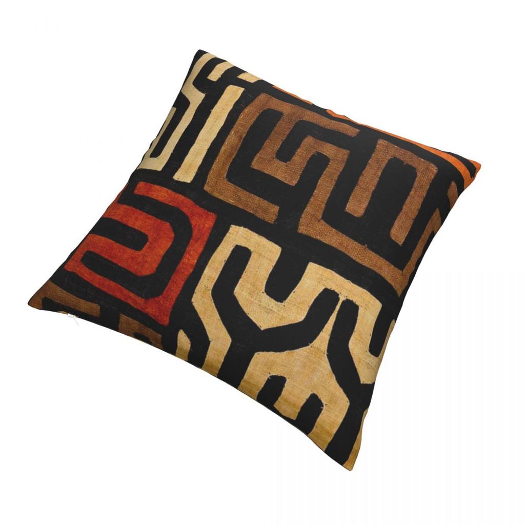 African Fabric Art Pillowcase Printing Polyester Cushion Cover Decorative Ancient Pillow Case Cover Seat Zipper 40X40cm
