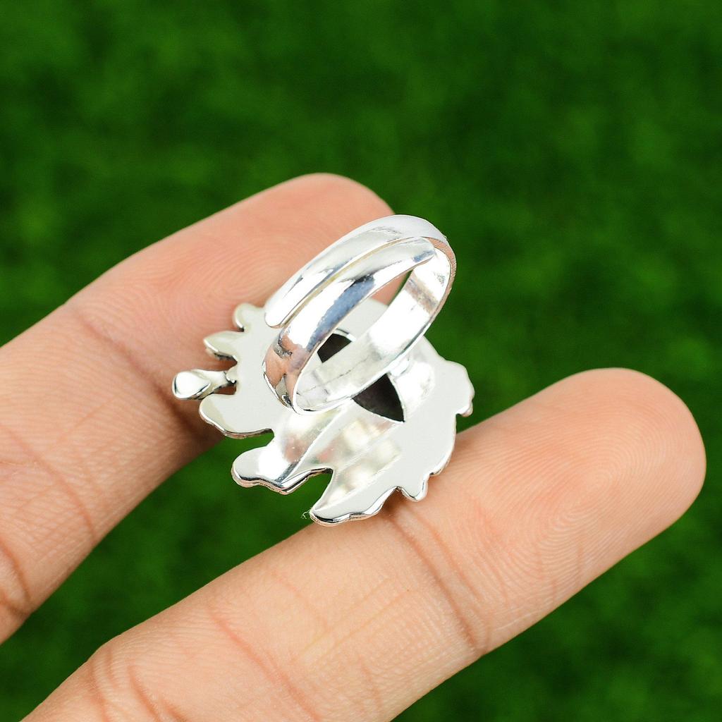 Wedding Gift For Her 925 Silver Natural Ruby Zoisite Stackable Adjustable Ring