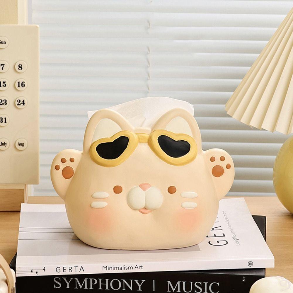 Cartoon Paper Box Ceramics Napkin Storage Box Desktop Decoration Tissue Box  Bedside