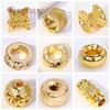 2 Sizes 18K Gold Plated Round Abacus Spacer Beads Bracelet Saucer Beads DIY Jewelry Making Supplies Findings Accessories
