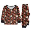 Set de pijama din flanelă cu imprimeu de Crăciun coordonat pentru familie, cu bluză cu mânecă lungă și pantaloni