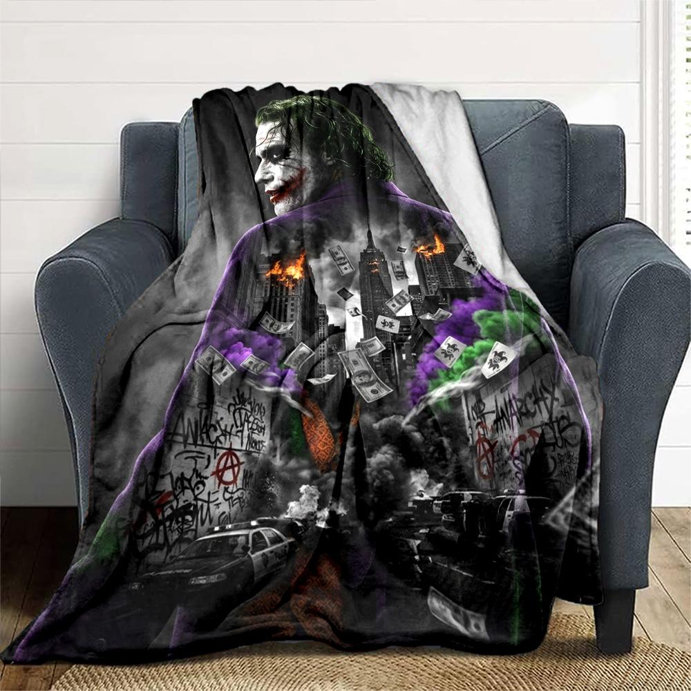 Joker Print Flannel Blanket High Quality Warm Comfortable Cover for All Seasons Perfect for Gifts Home Decor