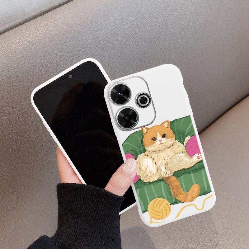 

Чохол Cat Soft Silicone для Xiaomi Redmi Note 13 Pro 13C 14T Poco C65 Samsung A55 A34 M35 S24 Plus Huawei Honor 200 iPhone 15 Realme Shockproof Cover Realme 12 5G білий