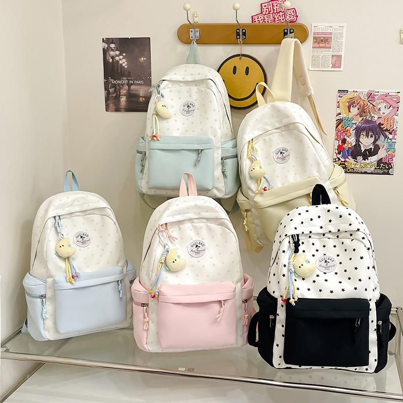 High-value Schoolbag Female College Student Large-capacity Mori Printed Backpack Cute Junior High School Student Lightweight Travel Backpack