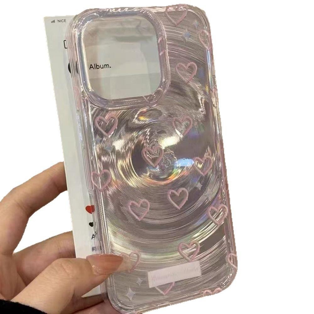 ins wind pink love for iPhone17Pro swirl phone case 16 Apple 14/15 premium 17 large holes