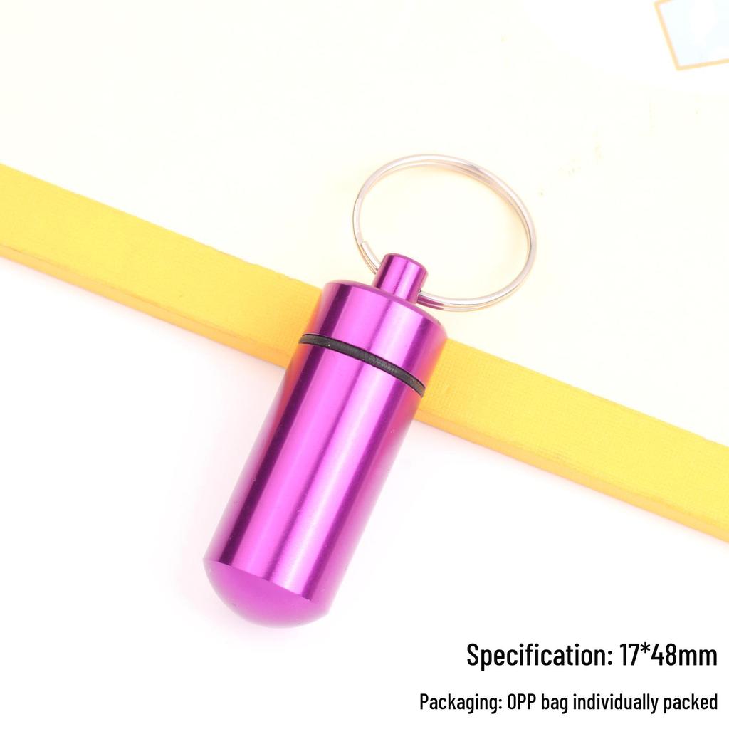 Portable Aluminum Pill Case with Keychain & Sealed Earplugs - Outdoor Survival Gear Pendant