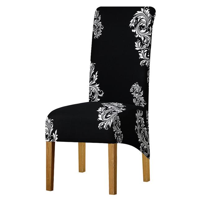 Fashion Printed Long Back Chair Cover Stretch High Back Big Size Cover Chairs Dining Chairs Covers For Kitchen Home Decoration