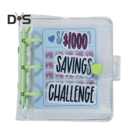 كتاب توفير المال محفظة لاصقة بإبزيم مقاوم للماء ومقاوم للتمزق غلاف PVC منتج جذاب لتوفير المال