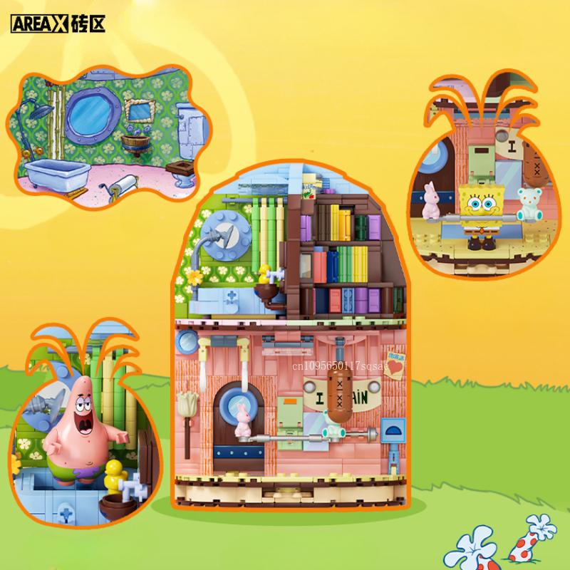 Spongebob Squarepants Pineapple House Construction Blocks Flagship Edition Children'S Assembly Game Plaything Model Present Building Blocks