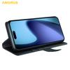 For iPhone 17 Stand Cases Calf Texture Genuine Split Leather Wallet Phone Cover