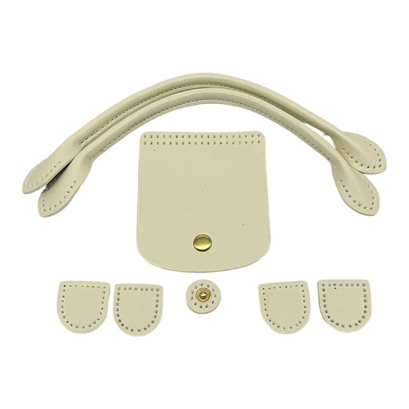 DIY PU-Leder-Taschen-Strickset Leder-Tasche Schultergurt/Taschen-Schnappverschluss/Klappenabdeckung für Häkel-Handtasche Umhängetasche