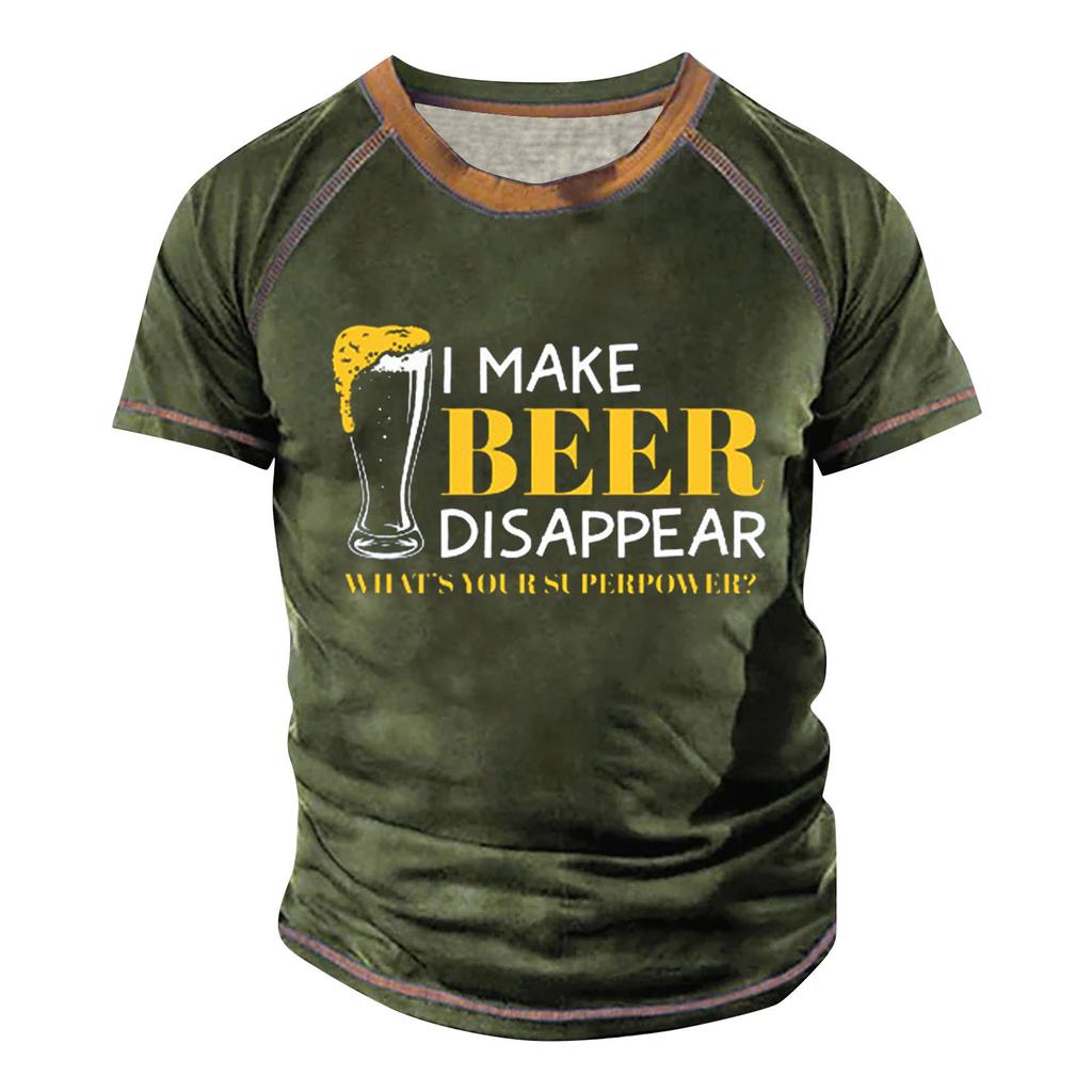 Pánské raglánové tričko s krátkým rukávem a kulatým výstřihem v retro stylu