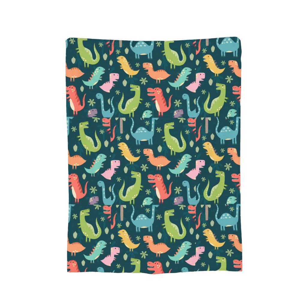 Cute Watercolor Dinosaur Blanket Flannel Winter Breathable Soft Throw Blanket for Home Bedroom Bedspreads