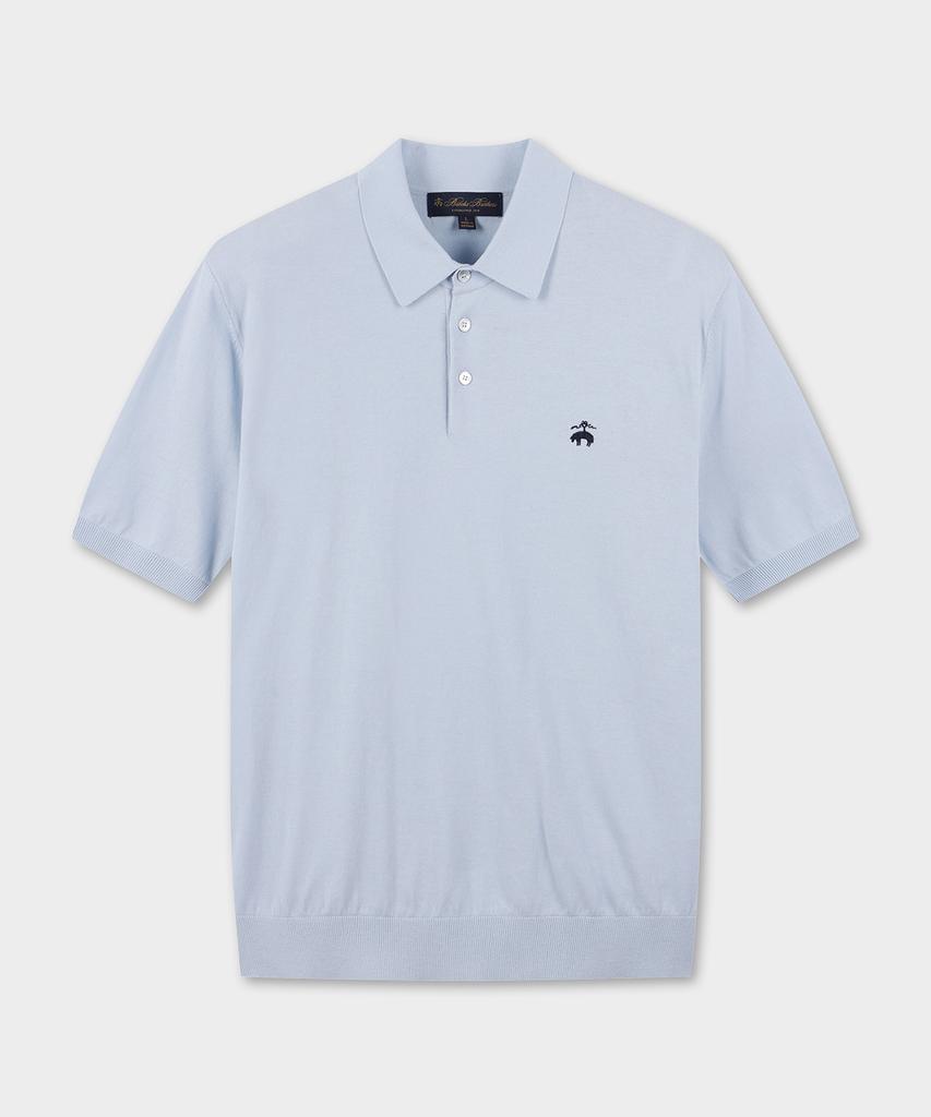 BROOKS BROTHERS Cotton Polo Short Sleeve Sweater (Light Blue) (Bbwtmb202Alfm)