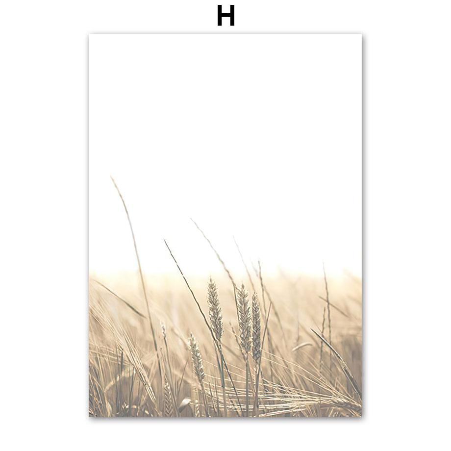 Landscape Poster Farm Grassland Cattle Road Sign Sea Wave Reed Wall Art Print Canvas Painting Wall Pictures Living Room Decor