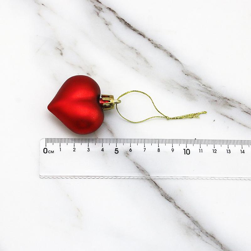 (12pcs/pack)5cm Christmas Tree Pendant Electroplated Heart Xmas Ball Pendant Plastic Matte Mix Decoration Accessories Party