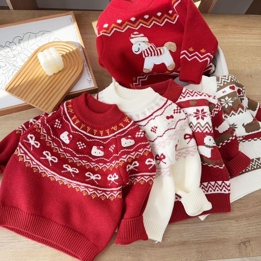 Kids' Year of the Horse Winter Sweater - New Year Style for Boys, Available for Small and Medium Children