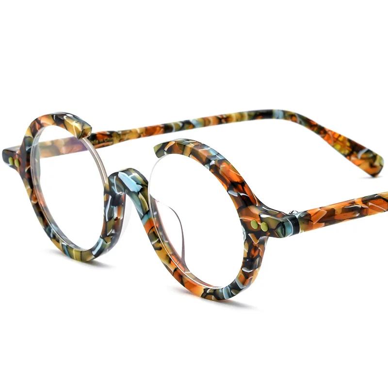 2025 Ins Acetate Personalized Handmade Multicolors Eyeglasses Optical Prescription Men and Women Classical Glasses with Case