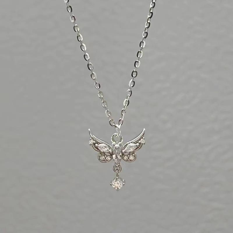 Butterfly Angel Wings Necklace Women Fashion INS Style Light Luxury Niche Design Delicate Wings Wholesale Clavicle Chain