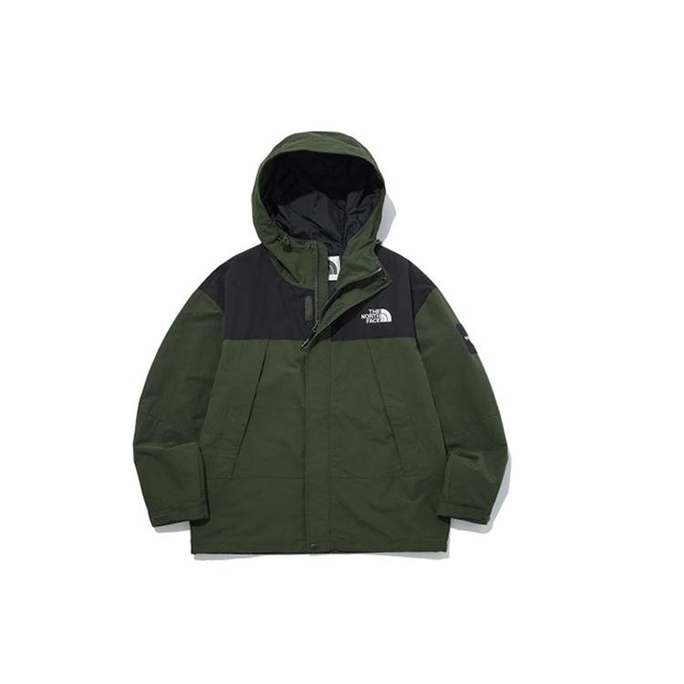 The North Face Jackets Unisex Army Green Hooded Moderate Straight Fit NJ4HL50J
