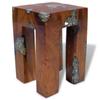 Vidaxl Stool, Solid Teak Wood and Resin