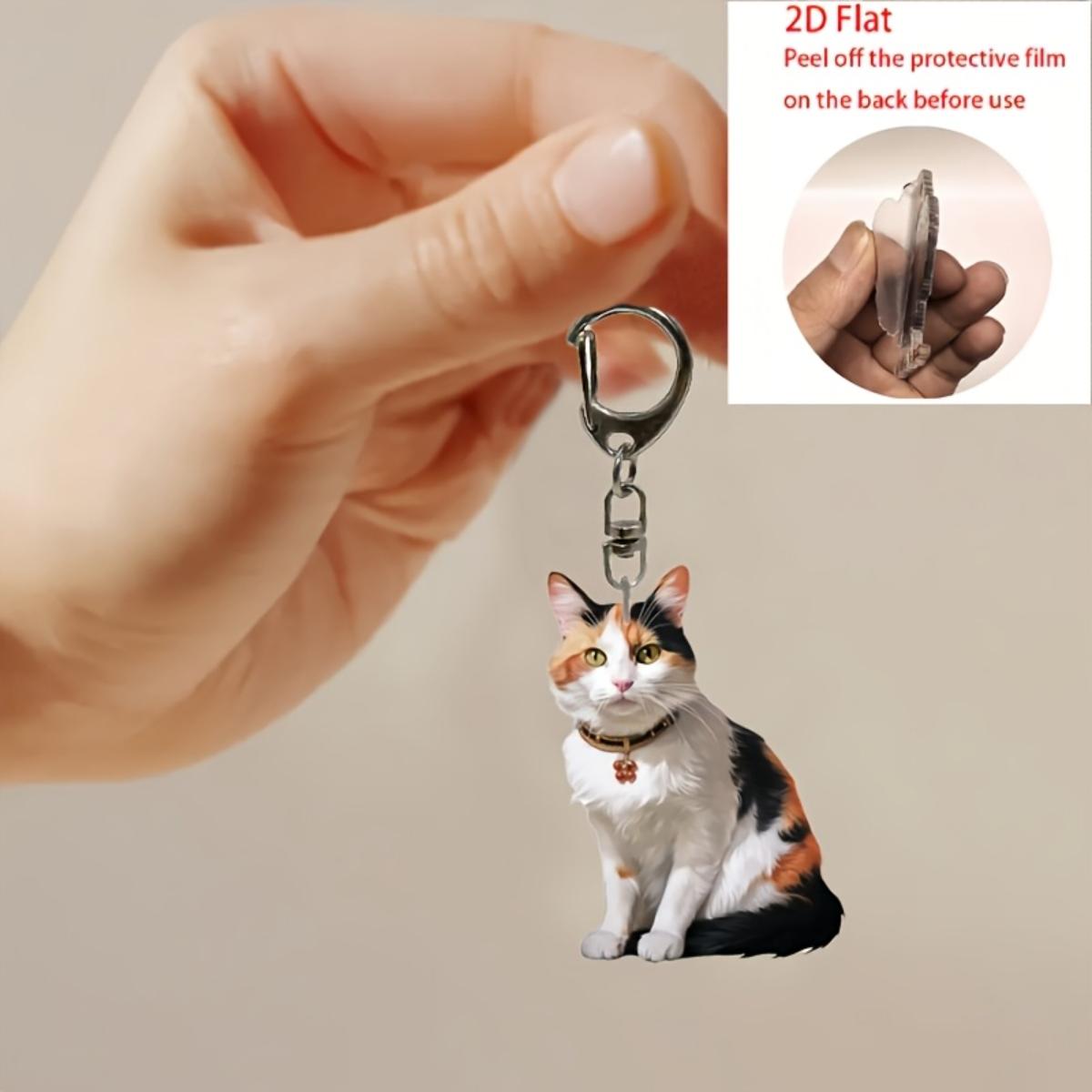 

Cartoon Cat Acrylic Keychain, Waterproof Ring for Keys & Bags, 2D Flat Design, Perfect Gift for Cat Lovers, Valentine, Mother s Day & Camping Fans 1