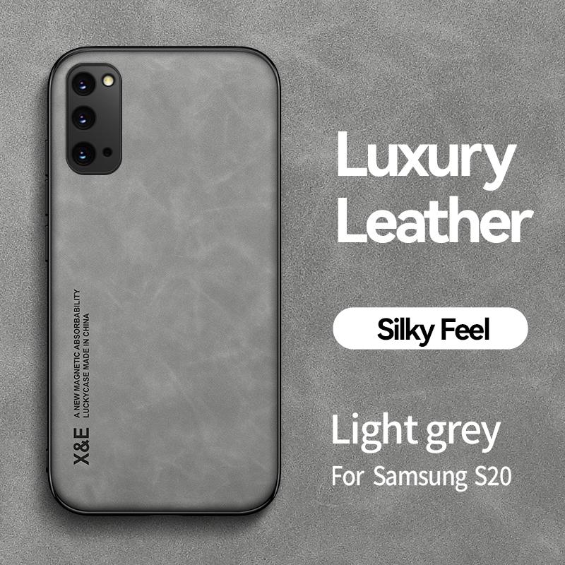 Luxusní kožené pouzdro pro Samsung Galaxy S20 Ultra FE S11E S10E S11 S10 S9 S8 Plus Nárazuvzdorný kovový kryt držáku plechu