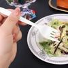 50-5Pcs Disposable Tableware Biodegradable Plastic Soup Spoons Fork Knife for Parties Lunches Picnics Desserts or Appetizers