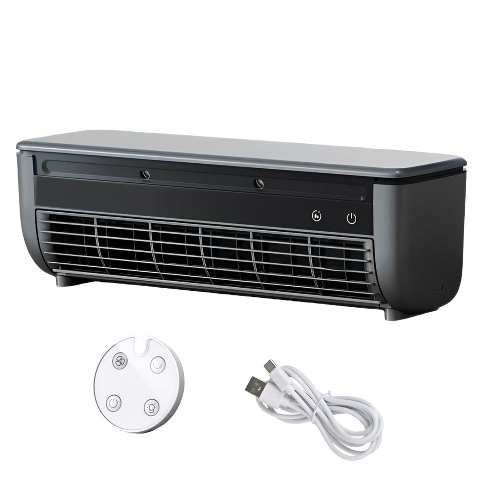 

Мини настенный охлаждающий настенный вентилятор Большая сила ветра Зарядный вентилятор Домашнее использование Настольный Пульт дистанционного управления Кухонный кондиционер серый