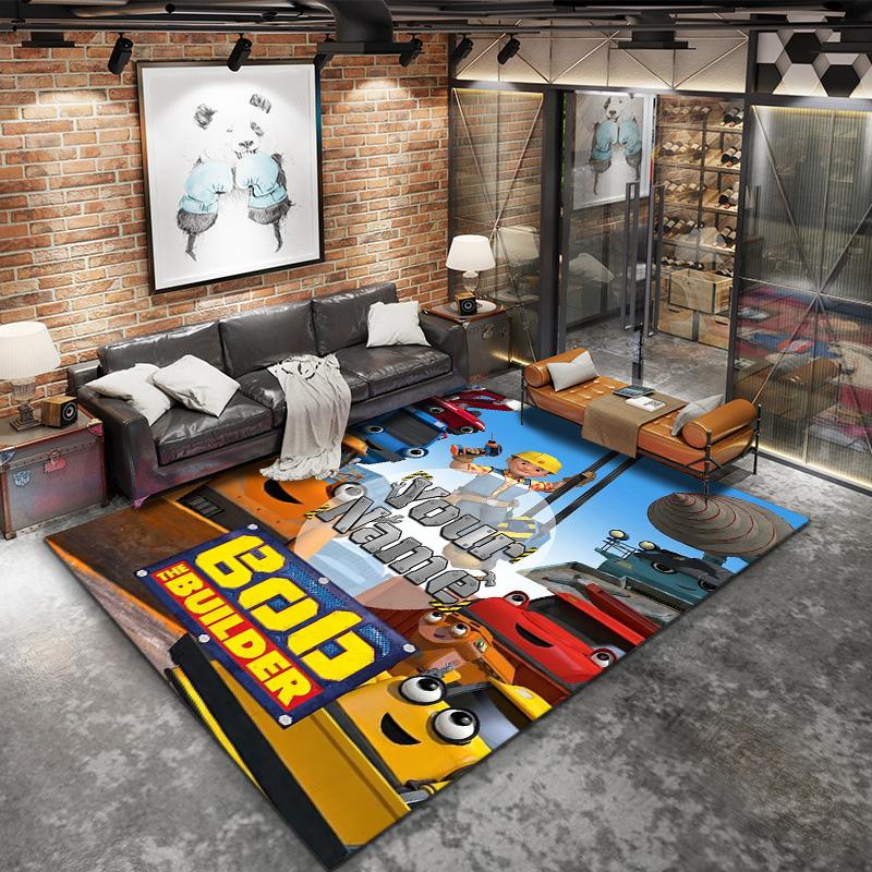 Bob Builder Theme Custom Name Carpet Rug For Living Room Bedroom Home Sofa Decoration Kids Play Nonslip Floor Mat