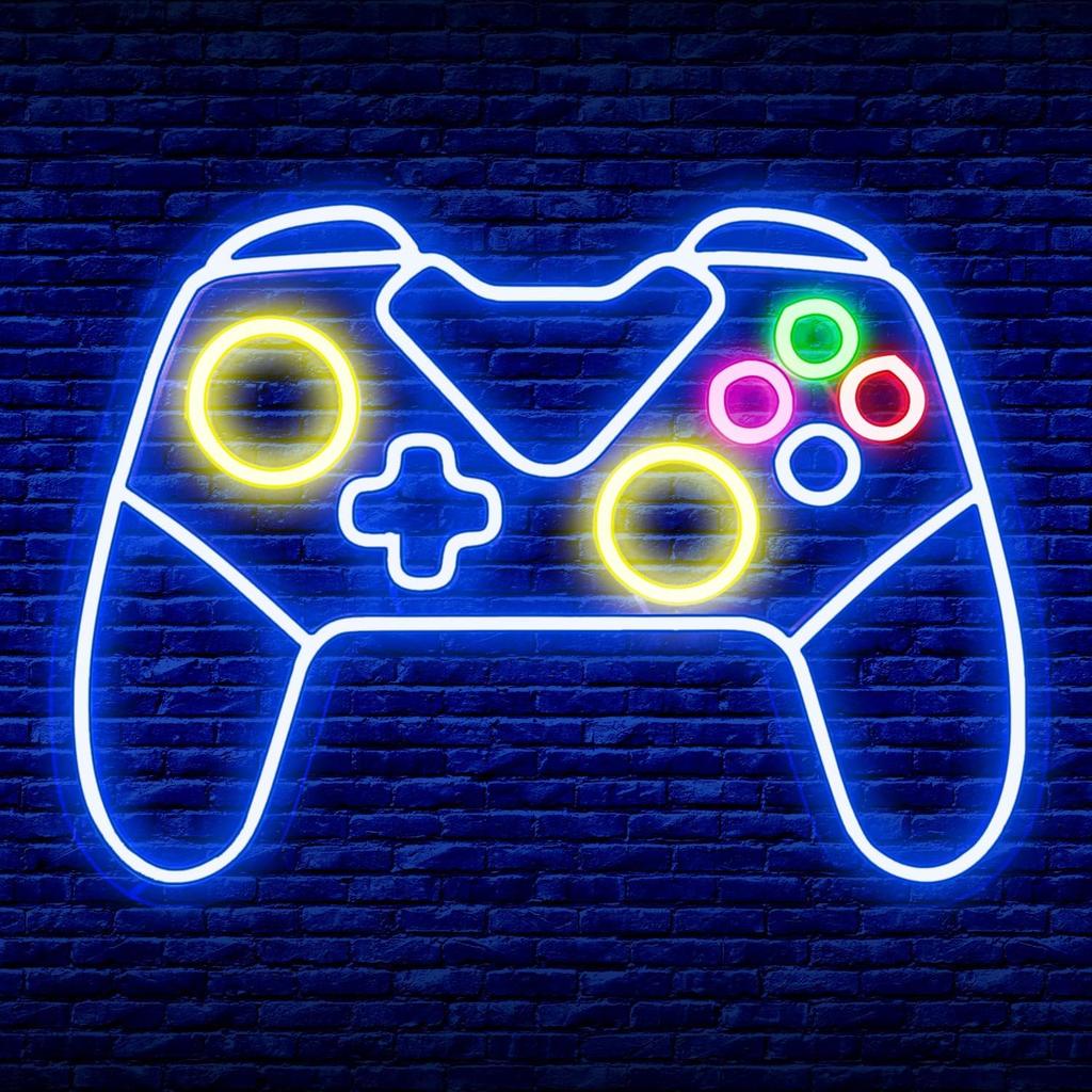 Game Controller Neon Sign, Gamepad Shape LED Neon Lights for Gaming Room Wall Art Decor Led Night Lights for Boys Gamer Teen
