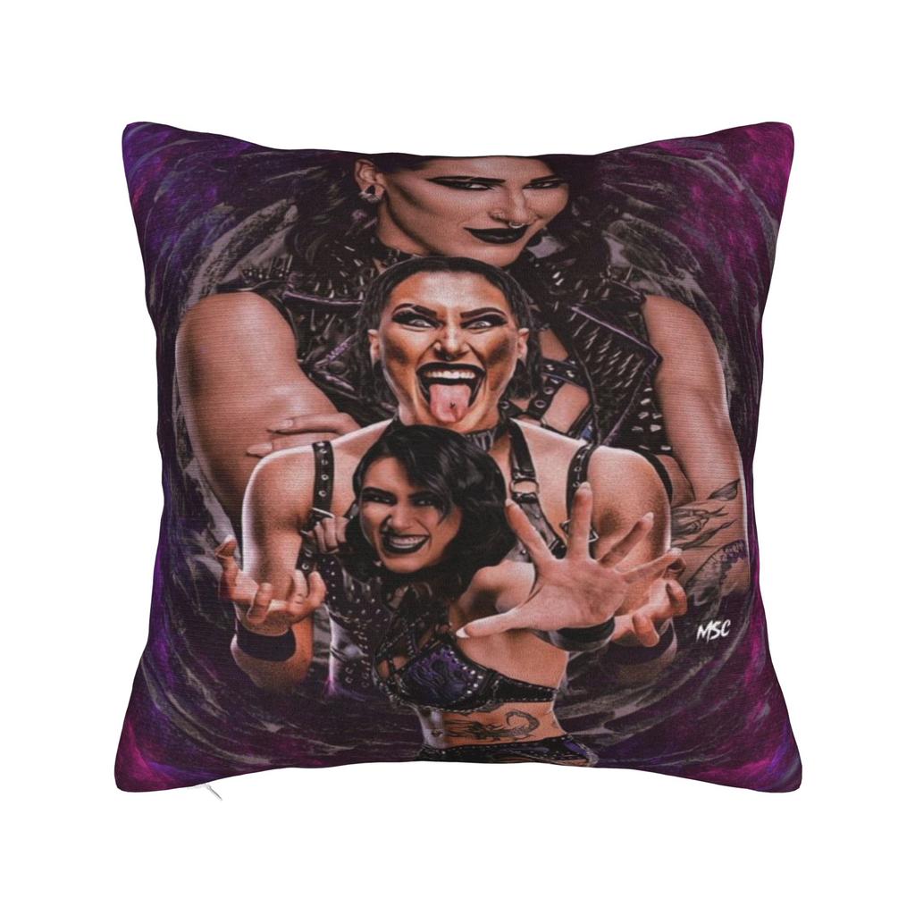 Rhea Ripley Wrestlerka Povlak na polštář s motivem wrestlingu Potisk zboží Potah na polštář Povlaky na polštáře Domácí dekorace Čtvercový Více velikostí