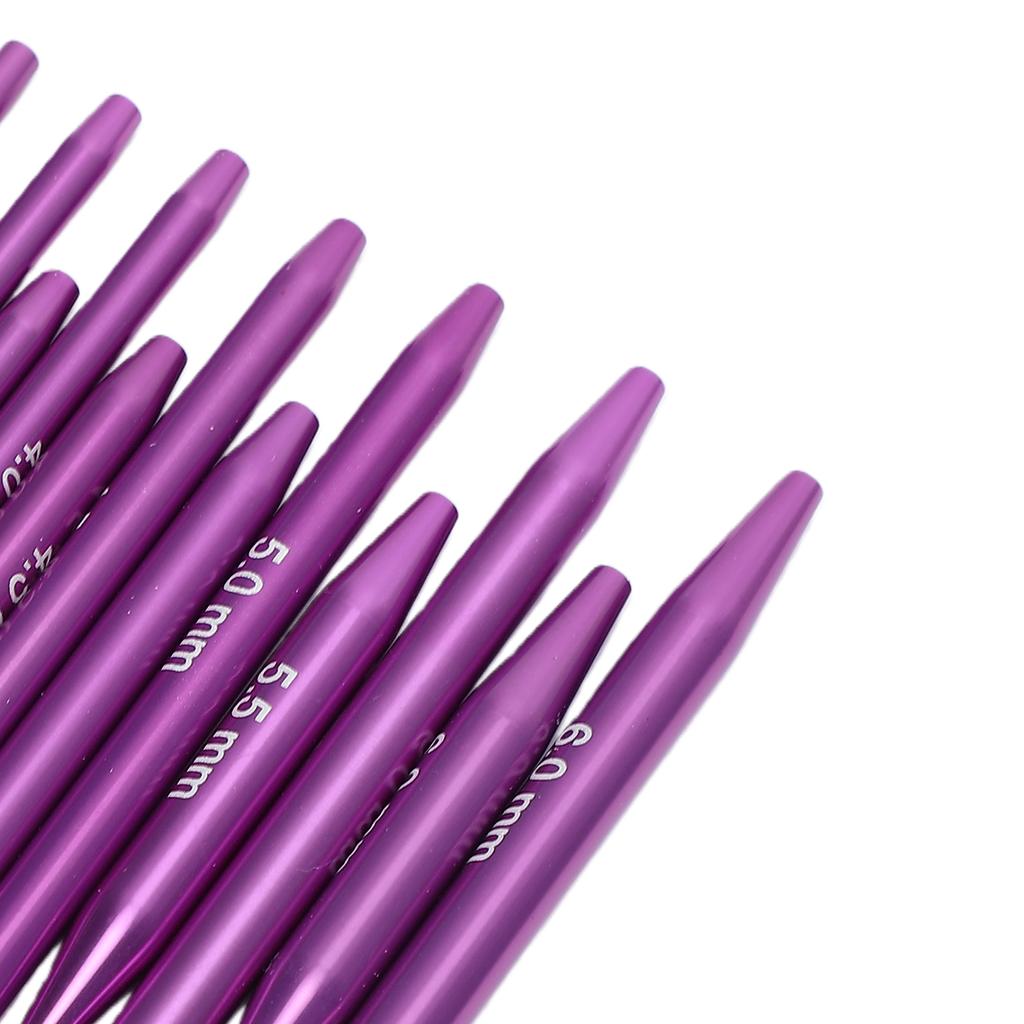 9 Pairs Interchangeable Circular Needle Set Purple 3.0mm 6.0mm Short Knitting Needles and 4 Cables for Socks Sweaters