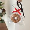 Bagel Alkaline Bread Pendant Cute Croissant Bag Accessory Palm-leaf Fan Pendant  Backpack Decor