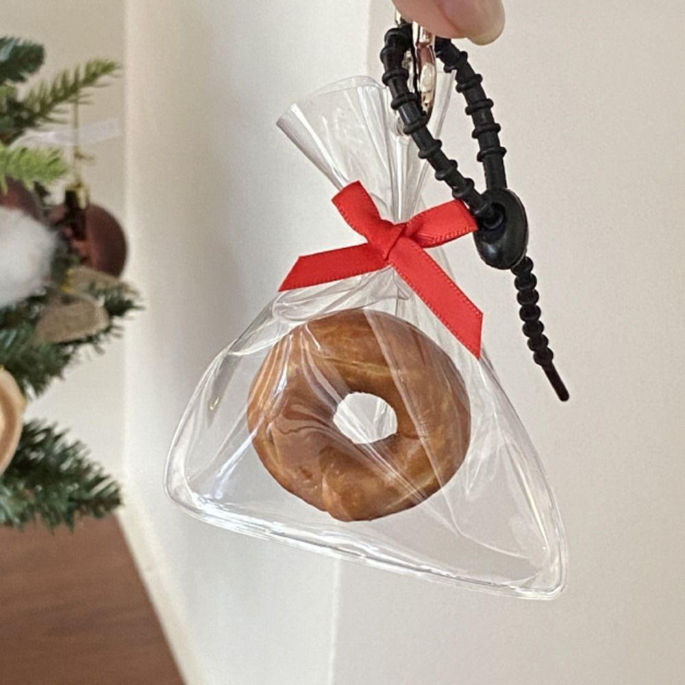 Bagel Alkaline Bread Pendant Cute Croissant Bag Accessory Palm-leaf Fan Pendant  Backpack Decor