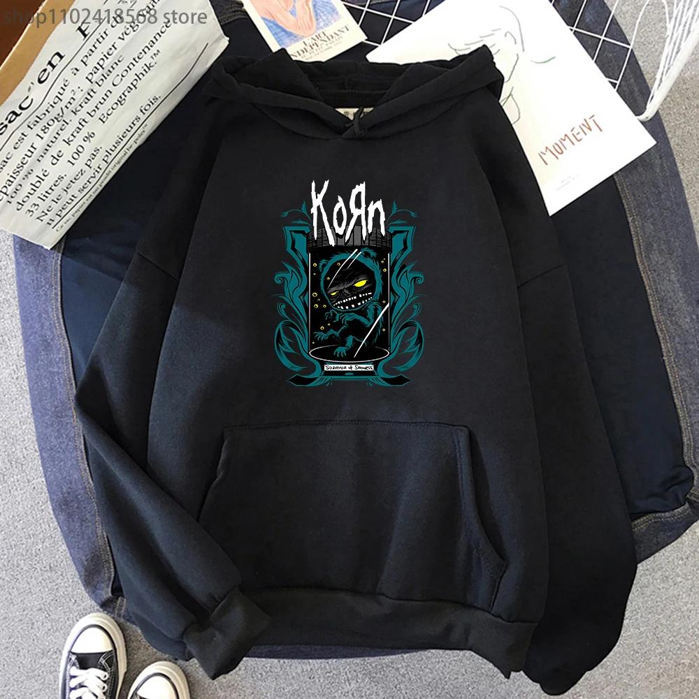Korn Band Hoodie Niedlich Winter Damen Sweatwear Langärmlig Paar Weich Ästhetisch Herren Kleidung Aufdruck Grafik Hoodies Passform