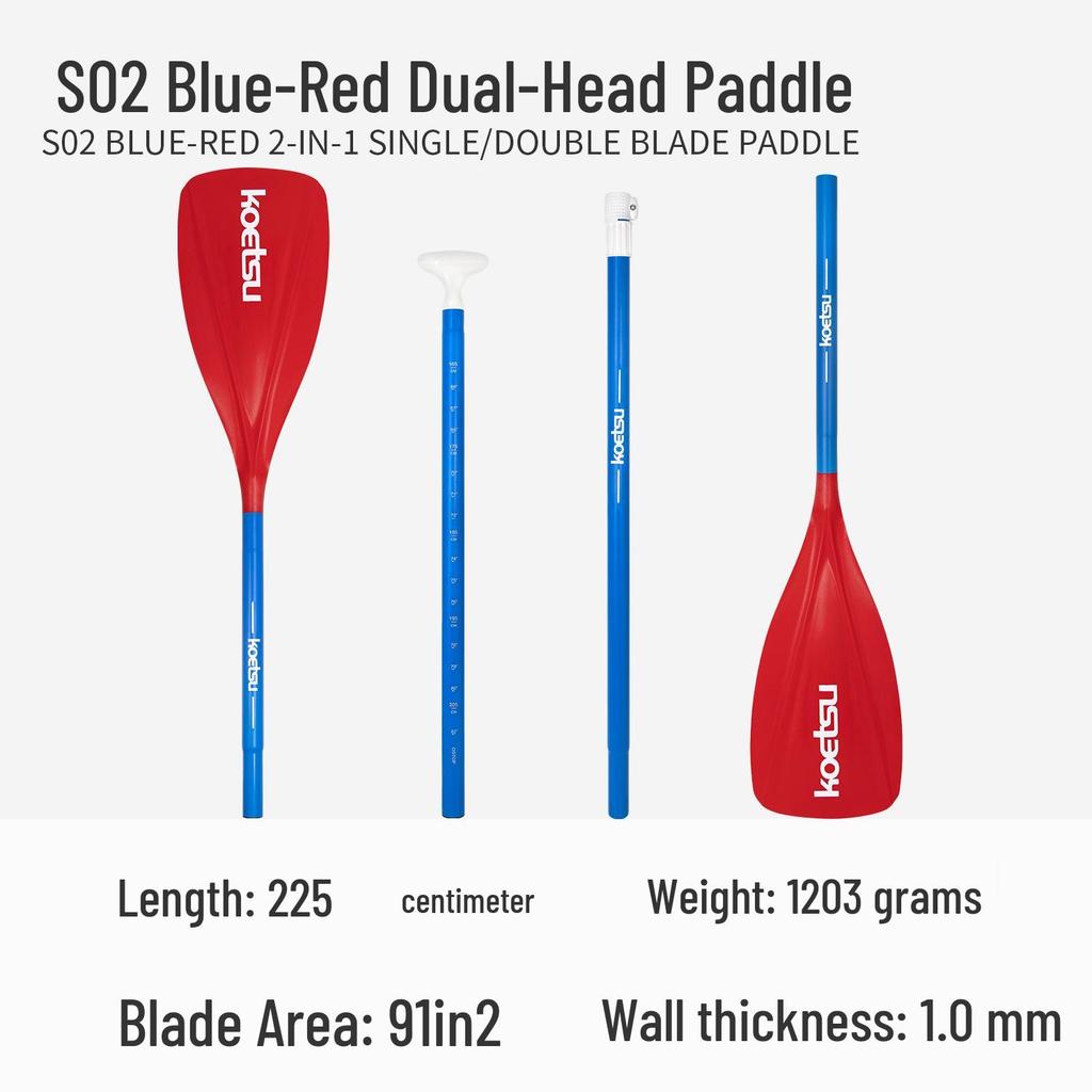 KOETSU Surf Paddleboard Dual-Use Aluminum Paddle: Single/Double Head Kayak & Paddleboard Paddle