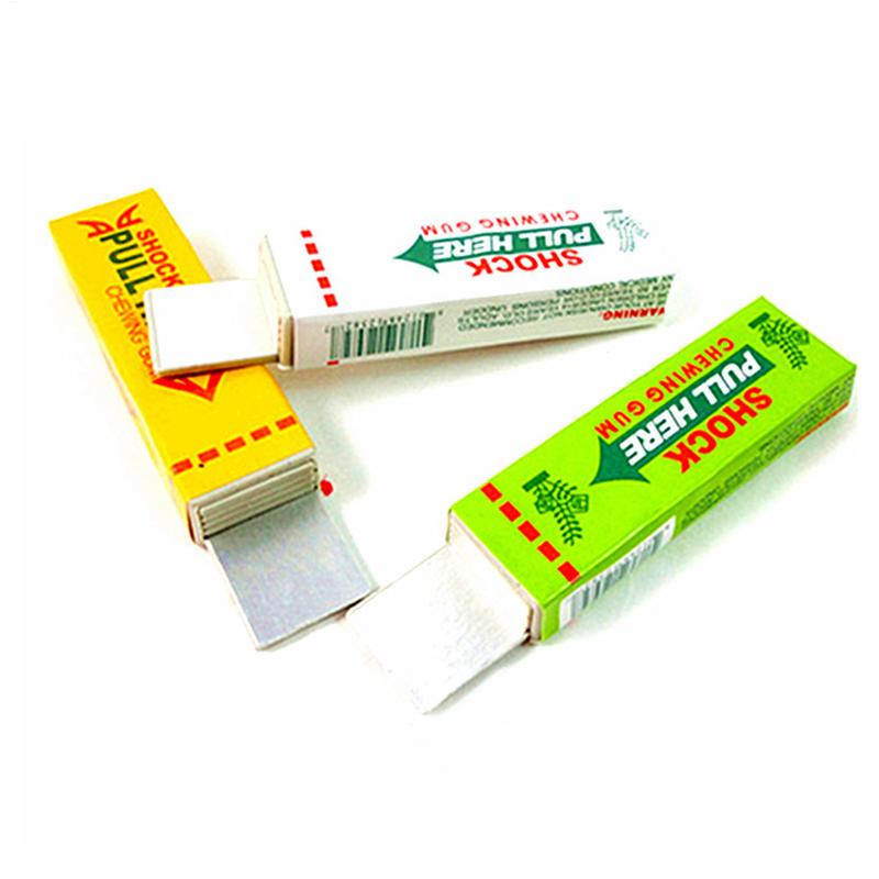 Anti-stress Novelty Gum Gripper Funny Safety Trick Joke shocker Toy Electric Shock Shocking Pull Head Chewing gum Gag