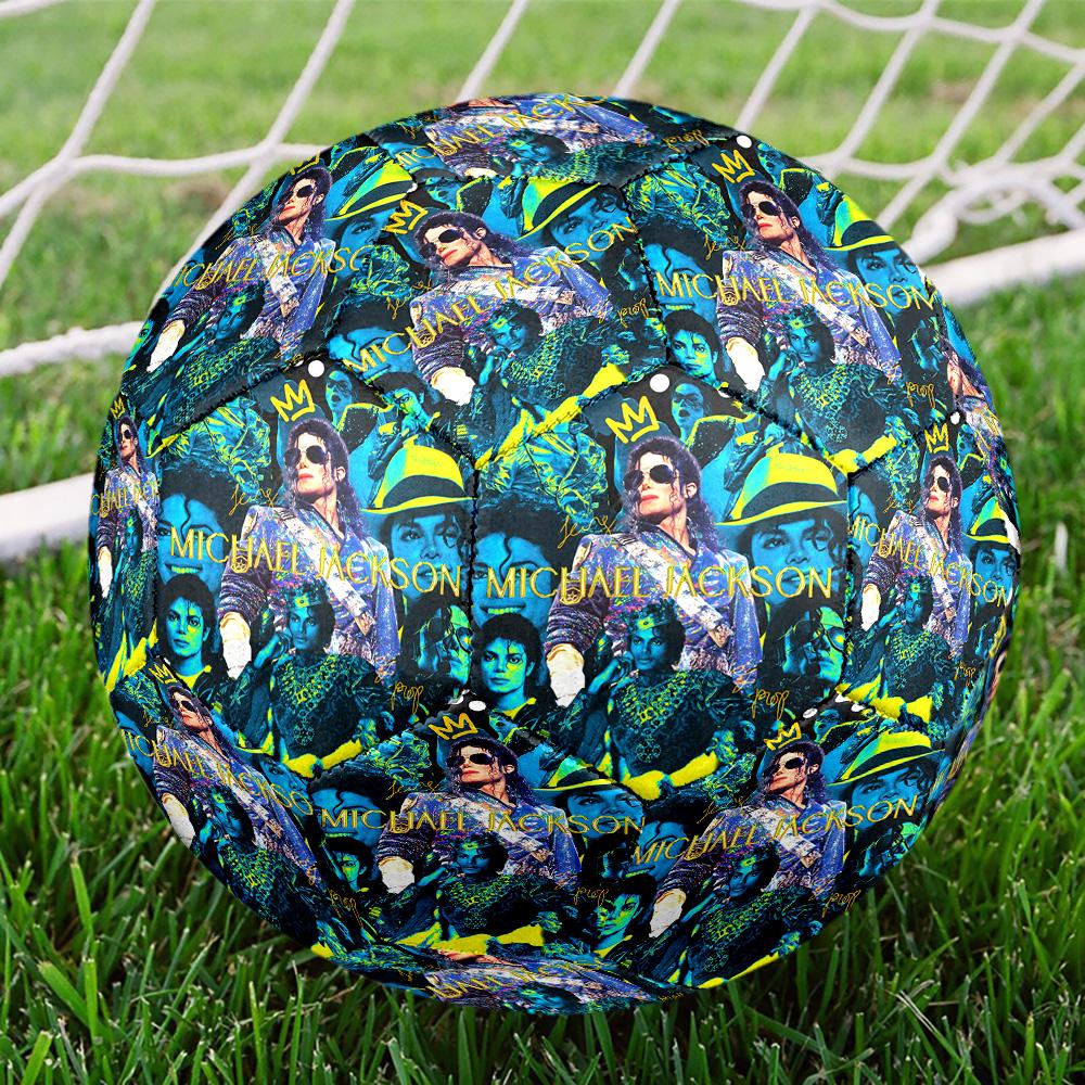 Michael Jackson Print Size 5 Soccer Ball, Standard Match Football for Sports Game and Team Practice, Ideal Gift for Soccer Fans