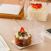 10Pcs Transparent Handheld Cake Box Clear Plastic Portable Birthday Cake Gift Box Baking Cupcake Box Birthday Party