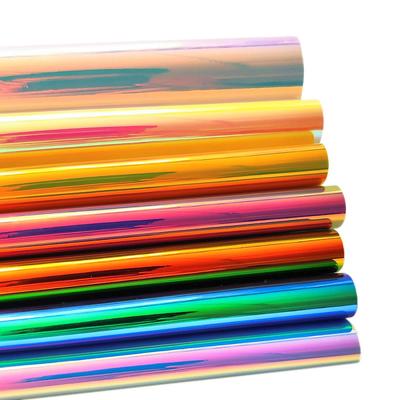 Iridescent Holographic Rainbow PU Faux Leather Fabric Laser Hair Bows Earring Making DIY Material Thickness 0.9mm Waterproof