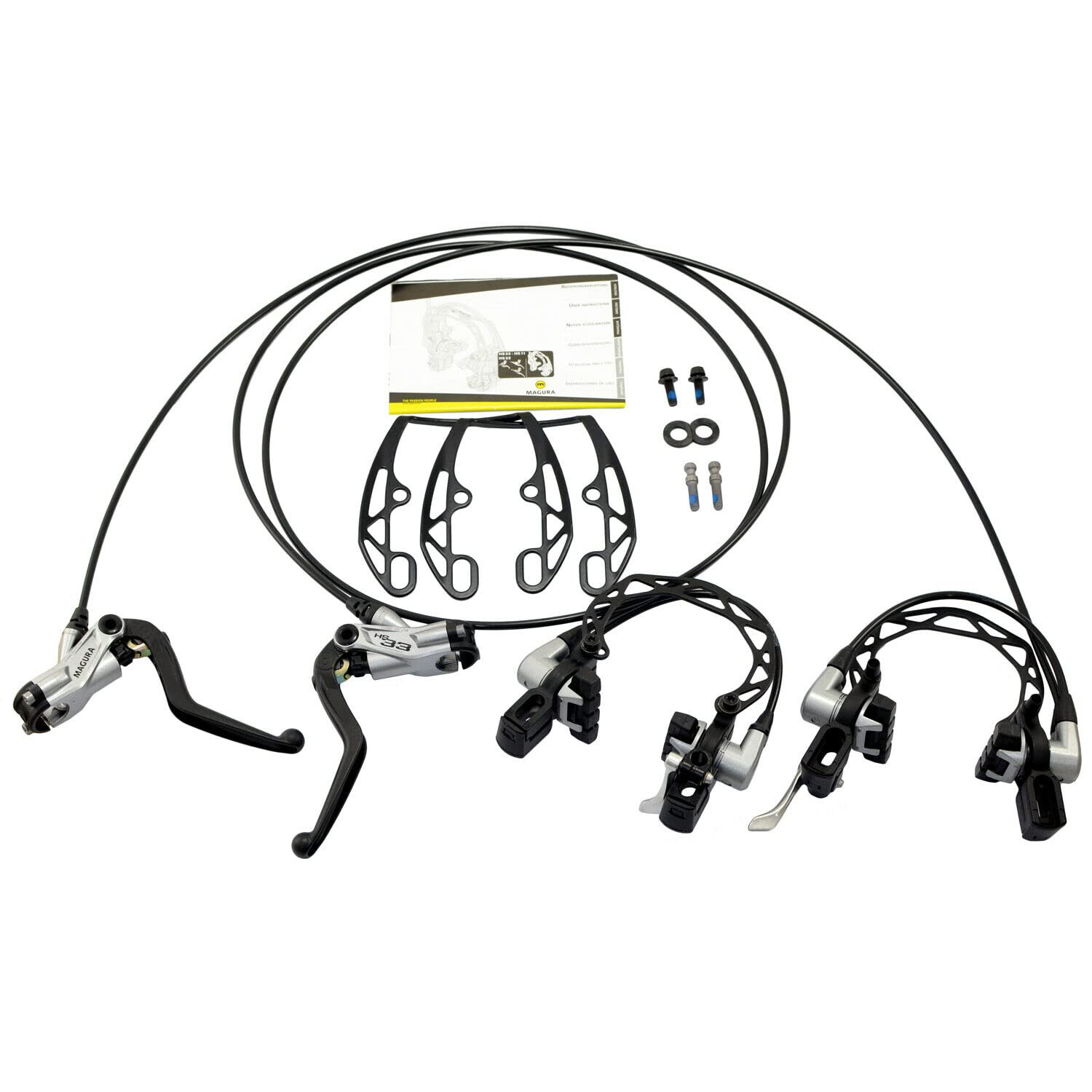 

Magura HS33 R Hydraulic Rim Brakes 4-Finger Lever Brake Set (F-900mm+R-1800mm), MG2572