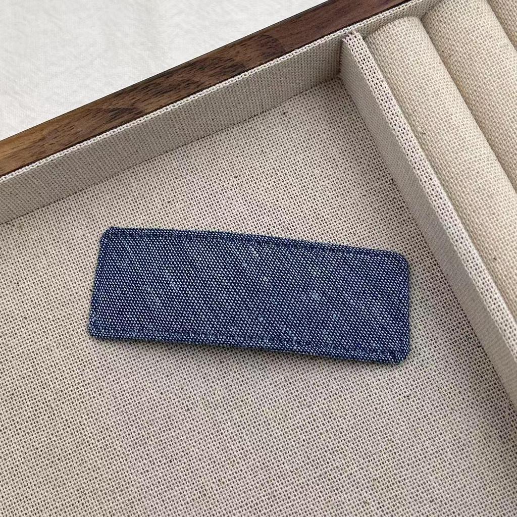 Korėjietiško stiliaus džinsinio mėlynumo kirpčiukų plaukų segtukas - Paprastas geometrinis audinio plaukų segtukas mergaitėms