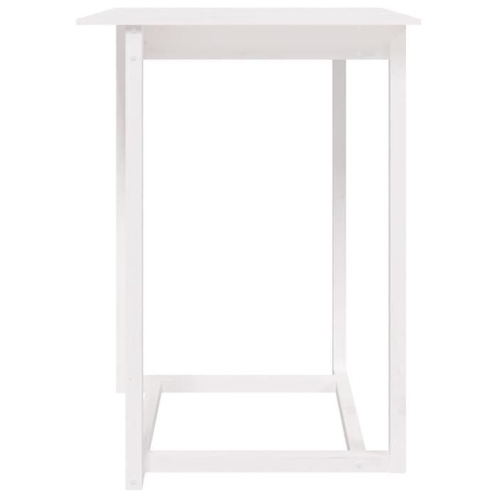 822183 vidaXL Table de bar Blanc 80x80x110 cm Bois massif de pin