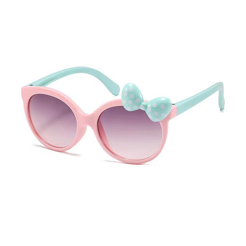 Kids Sunglasses Girls Boys Polka Dots Bowknot Sunglasses Children Lovely Eyewear Fashion Uv400 Gradient Color Eyeglasses