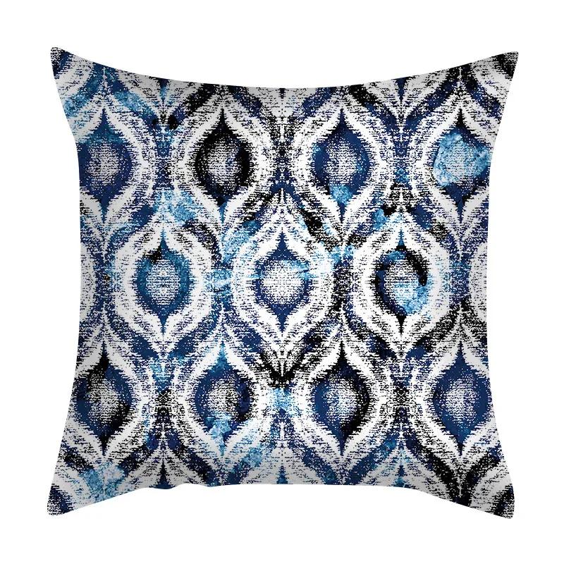 Living Room Bedroom Car Sofa Cushion Wholesale Geometric Abstract Peach Skin Pillowcase