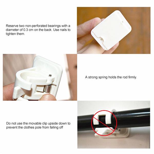 2 pezzi clip per asta sospesa clip adesiva per tenda da parete ganci per asta sospesa clip fissa per asta per tenda da doccia Ah