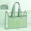 Clear PVC Transparent Exam Tote Bag Waterproof Handbag Portable Heavy Duty for School Students Exam Office Supplies Storage