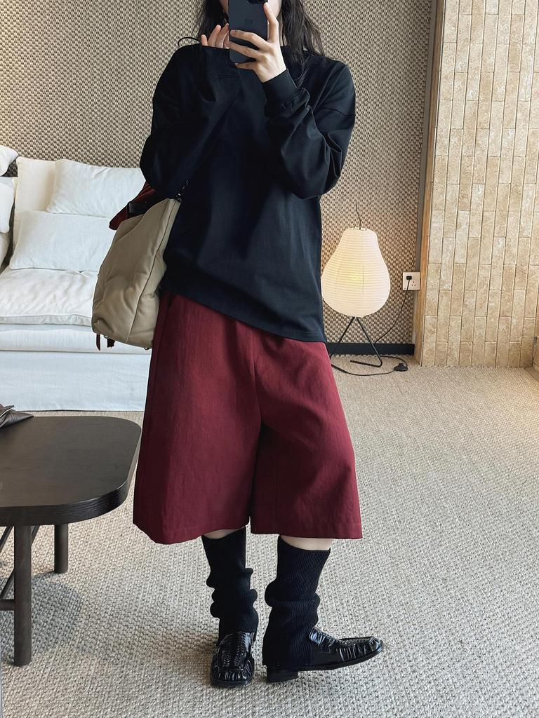 Xu Man Early Spring Korean Style Round Neck Long Sleeve Loose-Fit T-Shirt for Women