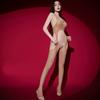 Sexy Women Home Yoga Bodysuit Oil Glossy Shiny 6D Hollow Out Open Crotch Shaping Tights Sheer See Through Maid Leotard